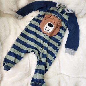 Gerber Blue and Green Striped Bear Footie